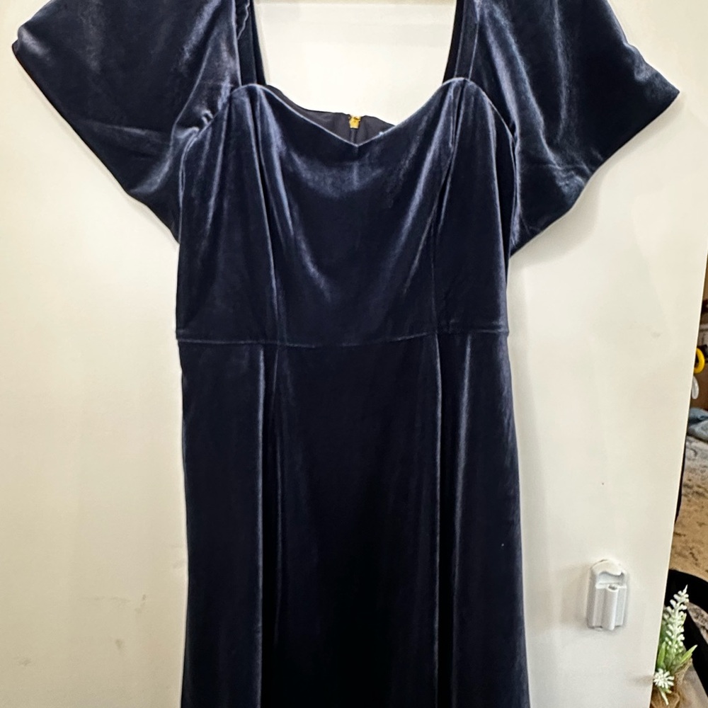 Draper James Navy Velvet Dress